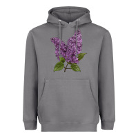 Storm Purple Lilac Flower Illustrations Heavyweight Hoodie - LillyAllenDesigns