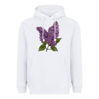 White Purple Lilac Flower Illustrations Heavyweight Hoodie - LillyAllenDesigns