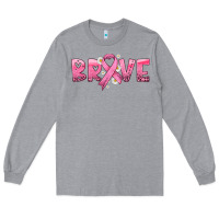 Heather Grey brave with ribbon Long Sleeve Tee - HRA Design Shop