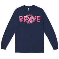 Navy brave with ribbon Long Sleeve Tee - HRA Design Shop