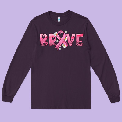 Brave With Ribbon Long Sleeve Tee Designed By Hra Design Shop