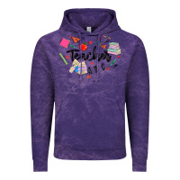 Cloud Purple teacher heart Vintage Hoodie - MaliasSmallBusiness