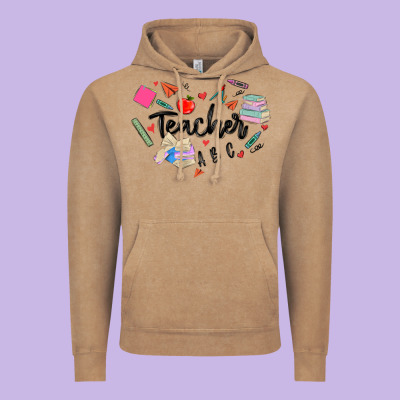Vintage Hoodie teacher heart