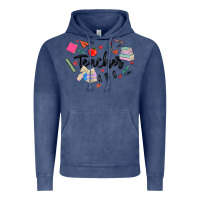 Vintage Denim teacher heart Vintage Hoodie - MaliasSmallBusiness