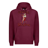 Burgundy cowgirl christmas Premium Hoodie - MaliasSmallBusiness
