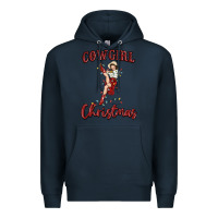 Navy cowgirl christmas Premium Hoodie - MaliasSmallBusiness