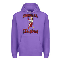Purple cowgirl christmas Premium Hoodie - MaliasSmallBusiness