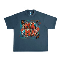 Midnight Navy American football mama with leopard Urban Heavy Tee - Zillion Design Studio