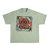 Oil Green American football mama with leopard Urban Heavy Tee - Zillion Design Studio