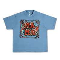 Pebble Blue American football mama with leopard Urban Heavy Tee - Zillion Design Studio