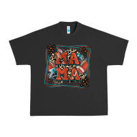 Pigment Black American football mama with leopard Urban Heavy Tee - Zillion Design Studio