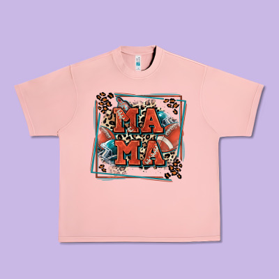 American Football Mama With Leopard Urban Heavy Tee Designed By Zillion Design Studio