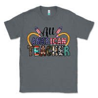 Charcoal Heather all american teacher Classic Tee - CowhideDigitalArt