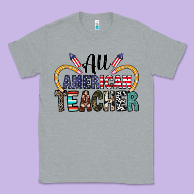 All American Teacher Classic Tee Designed By Cowhidedigitalart