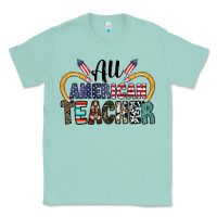 Seafoam all american teacher Classic Tee - CowhideDigitalArt