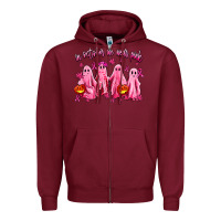 Burgundy in october we wear pink ghosts Zipper Hoodie - AdoDesignShop