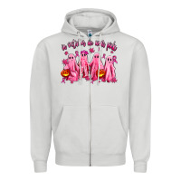 Dove Grey in october we wear pink ghosts Zipper Hoodie - AdoDesignShop