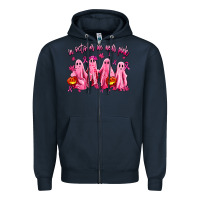 Navy in october we wear pink ghosts Zipper Hoodie - AdoDesignShop
