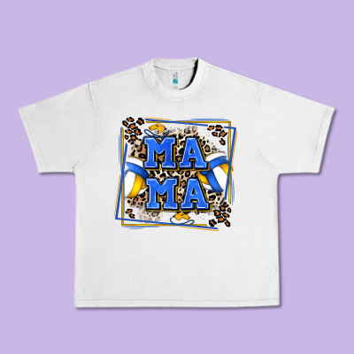 Volleyball Mama With Leopard Urban Heavy Tee Designed By Zillion Design Studio