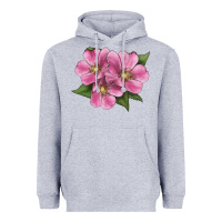 Heather Grey Wild Prairie Rose Illustrations Heavyweight Hoodie - LillyAllenDesigns