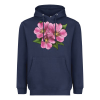 Navy Wild Prairie Rose Illustrations Heavyweight Hoodie - LillyAllenDesigns
