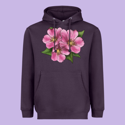 Wild Prairie Rose Illustrations Heavyweight Hoodie Designed By Lillyallendesigns