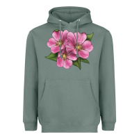 Sage Wild Prairie Rose Illustrations Heavyweight Hoodie - LillyAllenDesigns