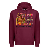 Burgundy i may look calm but in my head i've pecked you Premium Hoodie - MaliasSmallBusiness