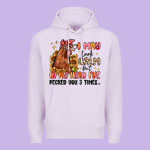 I May Look Calm But In My Head I've Pecked You Premium Hoodie Designed By Maliassmallbusiness