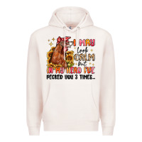 Pale Pink i may look calm but in my head i've pecked you Premium Hoodie - MaliasSmallBusiness