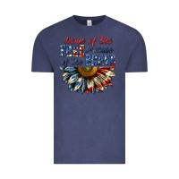 Vintage Denim home of the free because of the brave sunflower bi Vintage Tee - texasbilliewilder
