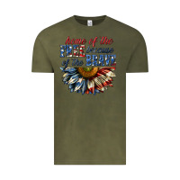 Vintage Olive home of the free because of the brave sunflower bi Vintage Tee - texasbilliewilder
