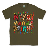 Army Green Merry And Bright Classic Tee - FaDigitalArtStudio