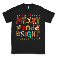 Black Merry And Bright Classic Tee - FaDigitalArtStudio