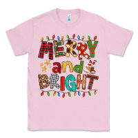 Bubblegum Pink Merry And Bright Classic Tee - FaDigitalArtStudio