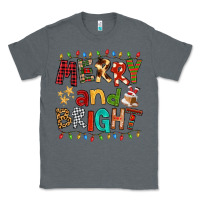 Charcoal Heather Merry And Bright Classic Tee - FaDigitalArtStudio
