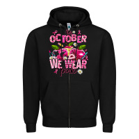Black in october we wear pink teachers Zipper Hoodie - AdoDesignShop
