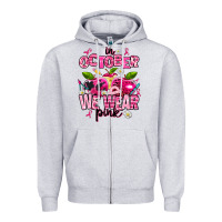 Heather Grey in october we wear pink teachers Zipper Hoodie - AdoDesignShop