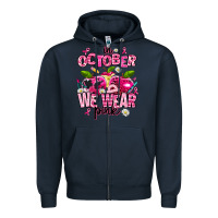 Navy in october we wear pink teachers Zipper Hoodie - AdoDesignShop