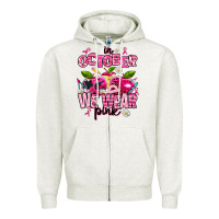 Oatmeal Heather in october we wear pink teachers Zipper Hoodie - AdoDesignShop