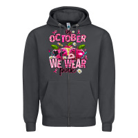 Smoke in october we wear pink teachers Zipper Hoodie - AdoDesignShop