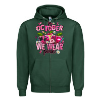 Sports Green in october we wear pink teachers Zipper Hoodie - AdoDesignShop
