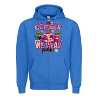 True Royal in october we wear pink teachers Zipper Hoodie - AdoDesignShop