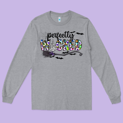 Perfectly Wicked Long Sleeve Tee Designed By Cowhidedigitalart