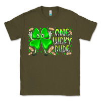 Army Green one lucky dude Classic Tee - RacoonDesign