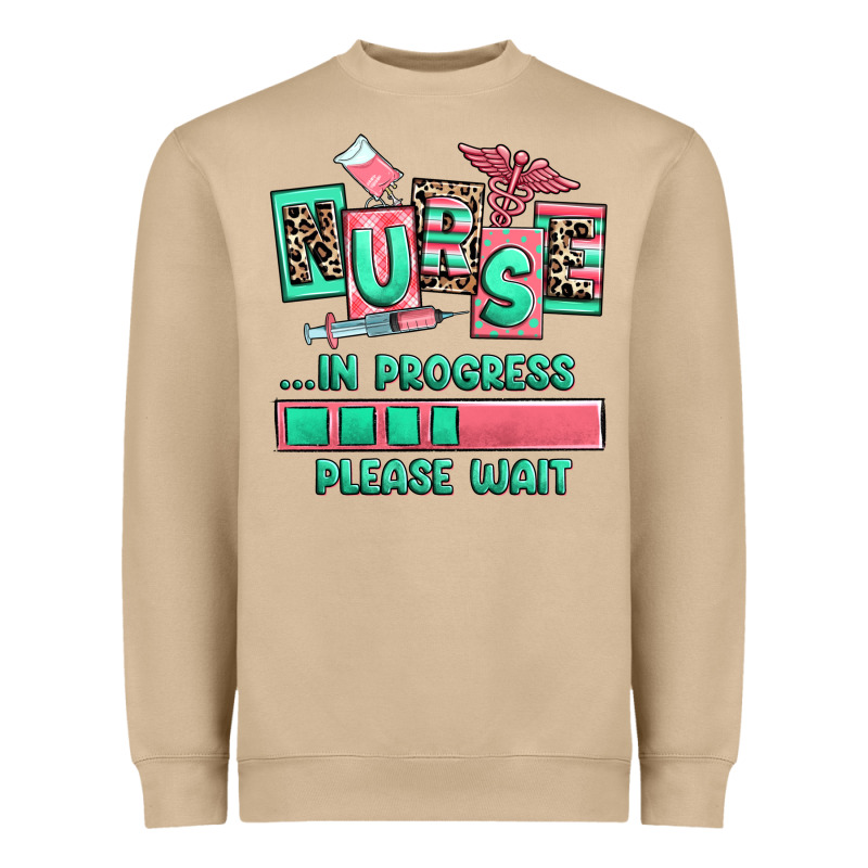 Nurse In Progress Please Wait Heavyweight Sweatshirt by RanaPortraitStore | Teevron