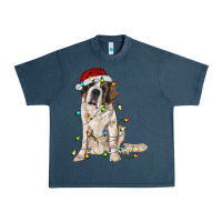Midnight Navy saint bernard with christmas lights Urban Heavy Tee - RanaPortraitStore