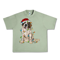 Oil Green saint bernard with christmas lights Urban Heavy Tee - RanaPortraitStore