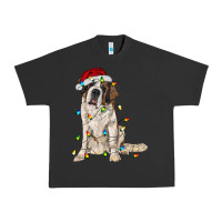 Pigment Black saint bernard with christmas lights Urban Heavy Tee - RanaPortraitStore
