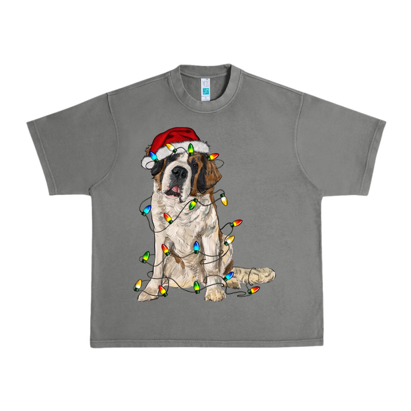 Saint Bernard With Christmas Lights Urban Heavy Tee by RanaPortraitStore | Teevron